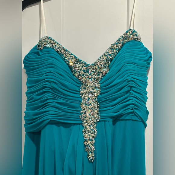 Teal Strapless Prom Dress, Size 20 - Picture 3 of 3